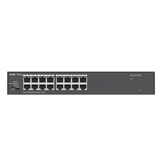 Ruijie 16-Port 10/100/1000 Mbps Unmanaged Non-PoE Switch RG-ES116G-L