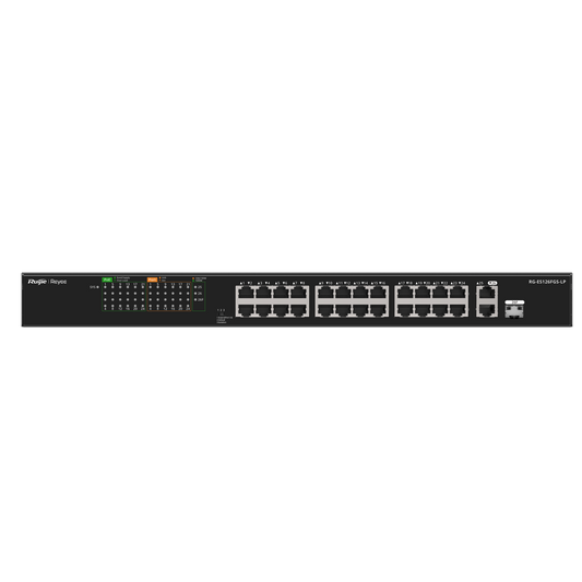 Ruijie 24-Port 10/100 Mbps with 2-Port Gigabit Unmanaged PoE Switch RG-ES126FGS-LP