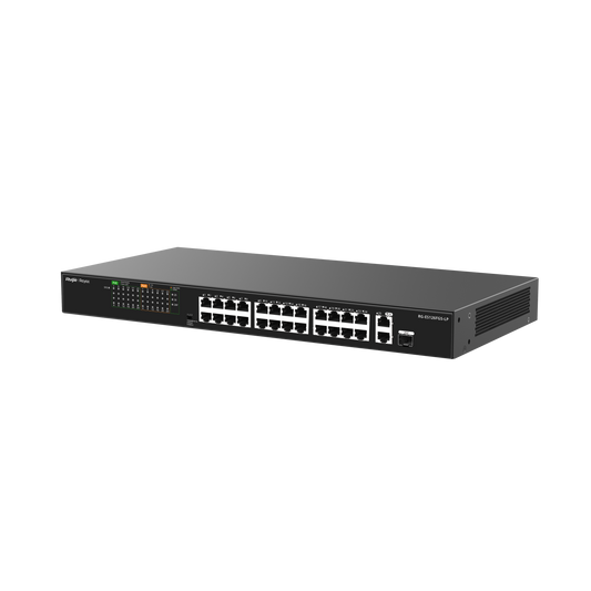 Ruijie 24-Port 10/100 Mbps with 2-Port Gigabit Unmanaged PoE Switch RG-ES126FGS-LP