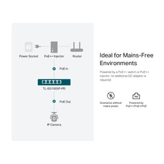 TP-Link VIGI 5-Port Gigabit Desktop PoE+ Switch with 1-Port PoE++ In and 4-Port PoE+Out TL-SG1005P-PD