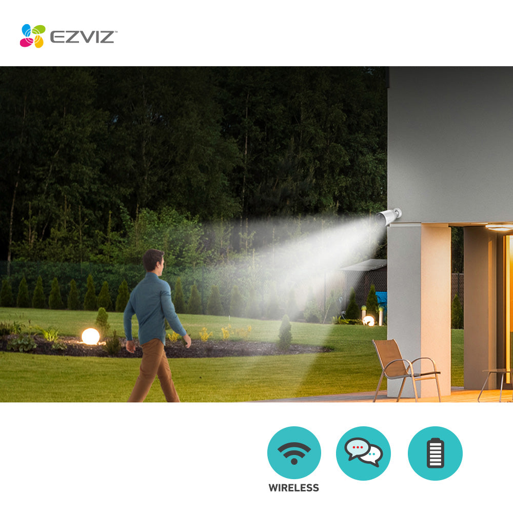 EZVIZ BC1-B2 1+2Pack Two Outdoor Wireless Battery-Powered Cameras with One Base Station Kit
