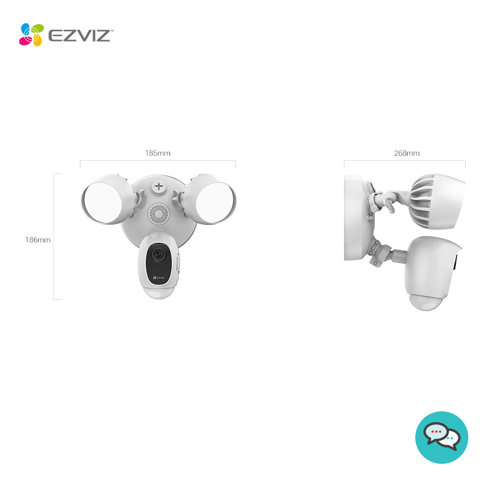 EZVIZ White Two-in-One Outdoor with Floodlights Security Light Camera LC1C