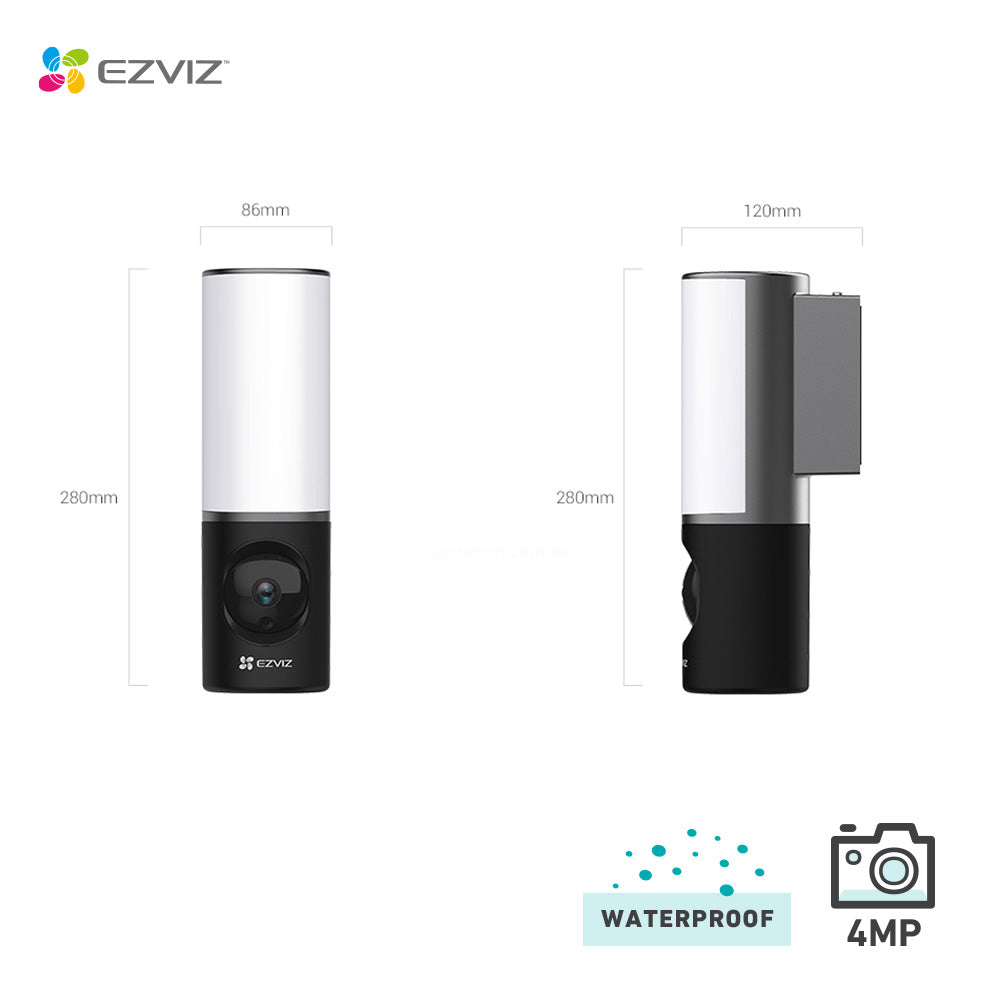 EZVIZ 4MP 2 in 1 Smart Security Outdoor with AI Wall-Light Camera LC3