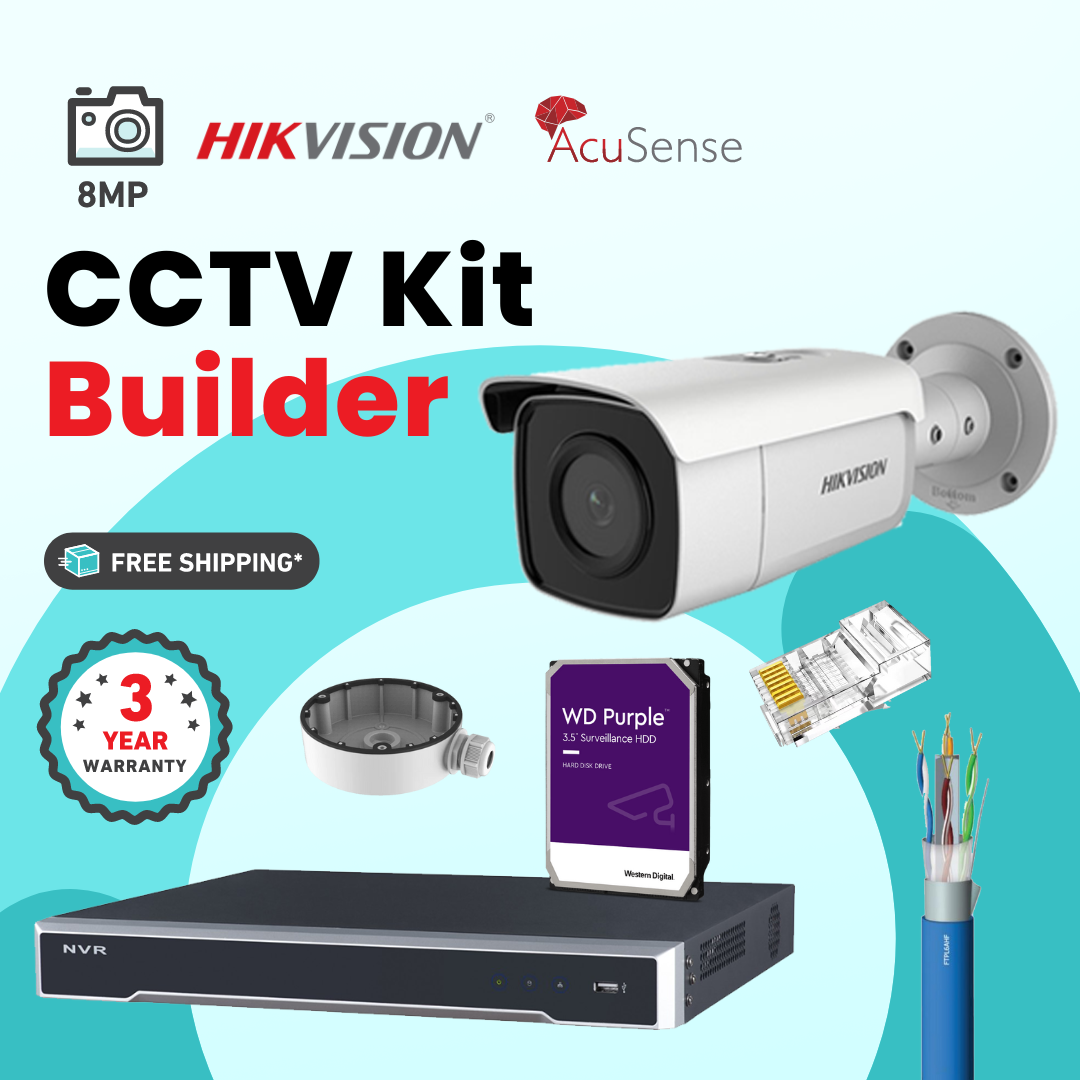 Build Your Own Hikvision 8MP Bullet Cameras Powered By Darkfighter Acusense Security Kit