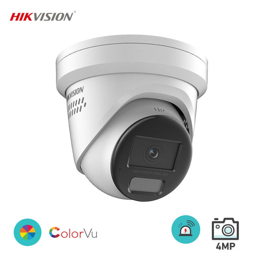 Hikvision 4MP ColorVu Strobe and Mic Fixed Turret Network Camera DS-2CD2347G2-LSU/SL