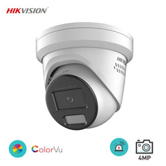 Hikvision 4MP ColorVu Strobe and Mic Fixed Turret Network Camera DS-2CD2347G2-LSU/SL