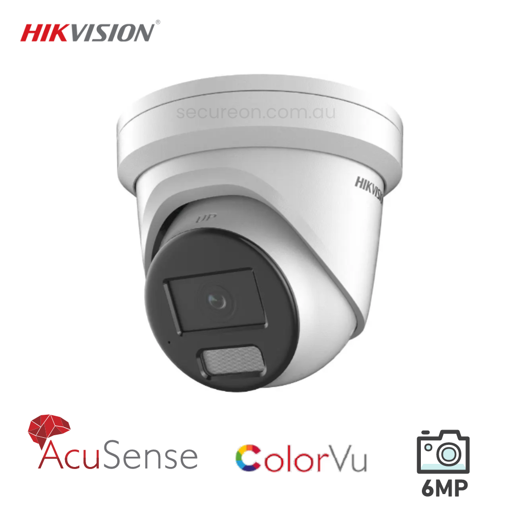 Hikvision DS-2CD2367G2H-LISU/SL 6MP Smart Hybrid Light with ColorVu Fixed Turret Network Camera