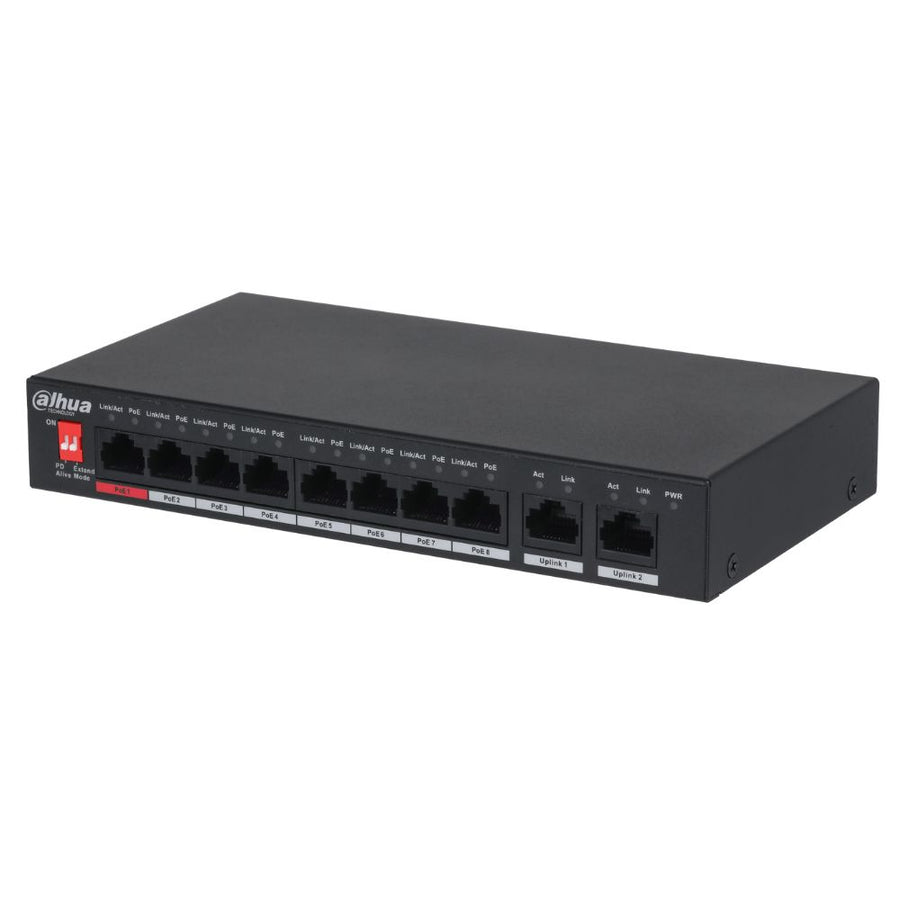 Dahua Switch 10-Port Unmanaged Desktop Switch with 8 Port PoE DH-PFS3010-8ET-96-V2