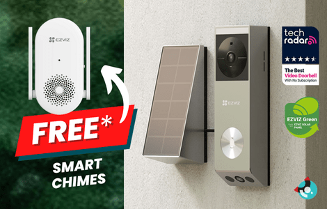 EZVIZ Wi-Fi Battery Dual Lens Video Doorbell with Solar Panel CS-EP3X Pro