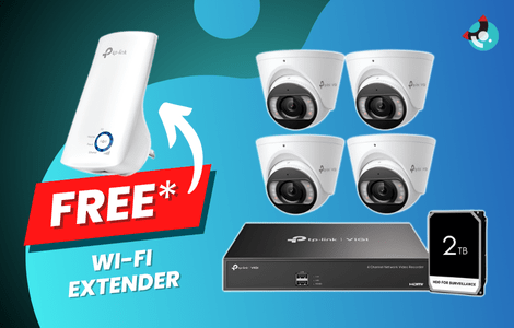 TP-Link VIGI 4 x 8MP Full Colour Security Camera Kit TP-8M4CAM/2T/485