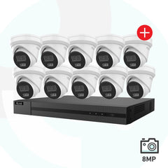 HiLook 16CH 8MP AI 4K Security Camera Kit - 1 x 16CH (NVR216MH-C/16P) + 4TB, 10 x IPC-T381H