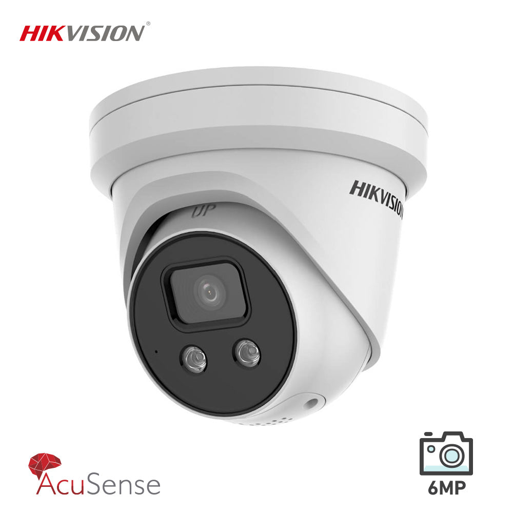 Hikvision 6MP Turret Acusense with Warning/Strobe Network IP Camera DS-2CD2366G2-ISU/SL