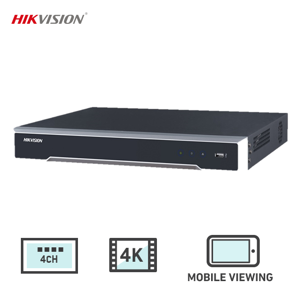 Hikvision DS-7604NI-I1-4P 4CH 1U 4 PoE 4K 3TB NVR