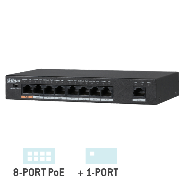 Dahua PFS3009-8ET-96 8-Port PoE + 1-Port Switch (Unmanaged)