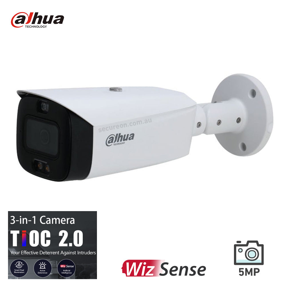 Dahua DH-IPC-HFW3549T1-ZAS-PV 5MP TiOC 2.0 Advanced Smart Dual Illumination Active Deterrence Vari-focal Bullet WizSense Network Camera