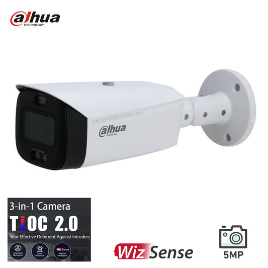 Dahua DH-IPC-HFW3549T1-ZAS-PV 5MP TiOC 2.0 Advanced Smart Dual Illumination Active Deterrence Vari-focal Bullet WizSense Network Camera