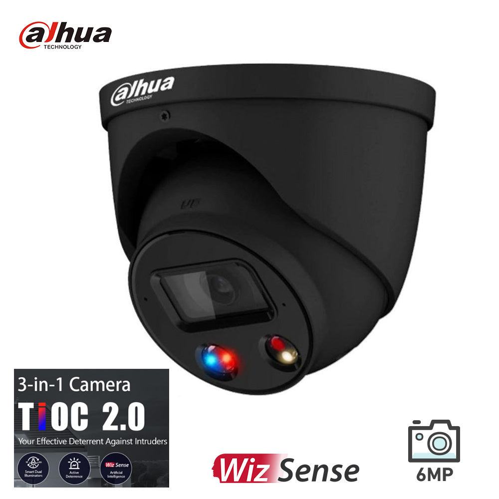 Dahua DH-IPC-HDW3649H-AS-PV-ANZ 6MP Smart Dual Illumination Active Deterrence Fixed-focal Eyeball TiOC 2.0 WizSense Network Camera